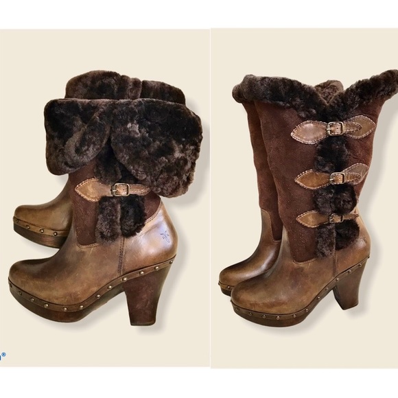 RARE Frye Ella Shearling Sheepskin FoldOver Boot - Picture 16 of 16